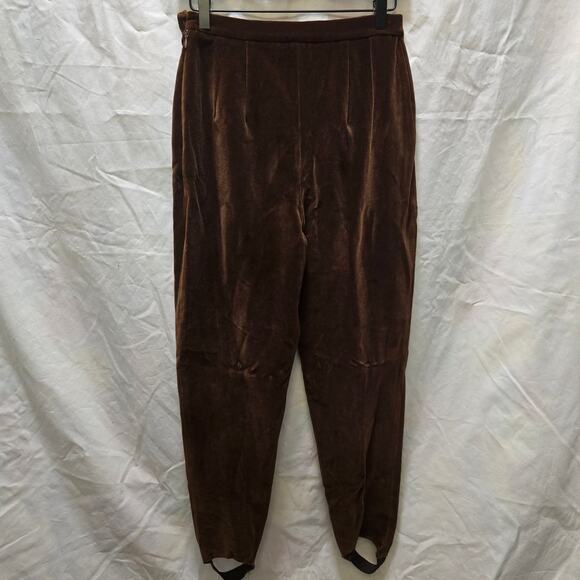 Vintage Ralph Lauren brown velvet stirrups equestrian pants size 8 - Picture 9 of 11